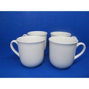 Villeroy And Boch Luxemburg 1748 Set Of 4 White 3 1/2" X 3 1/4" Cups Only VGC